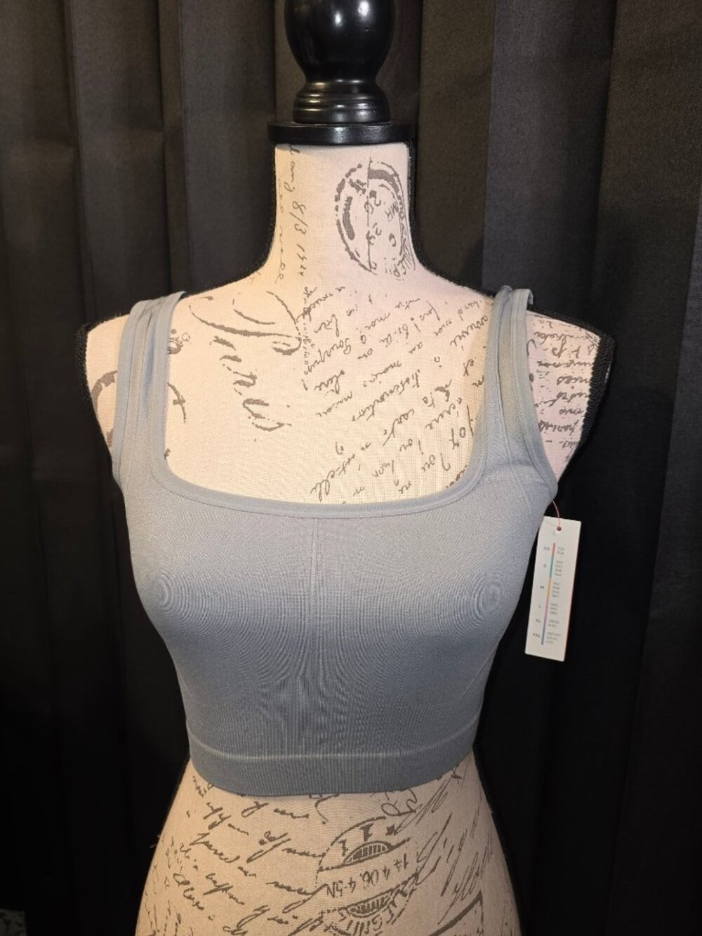 Colsie Gray Ribbed Seamless Bralette With Square Neckline - Size S